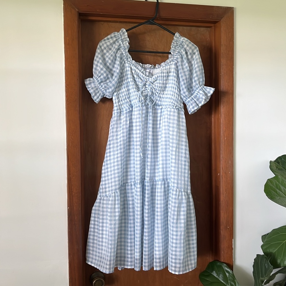 Piper & scoot  blue gingham dress